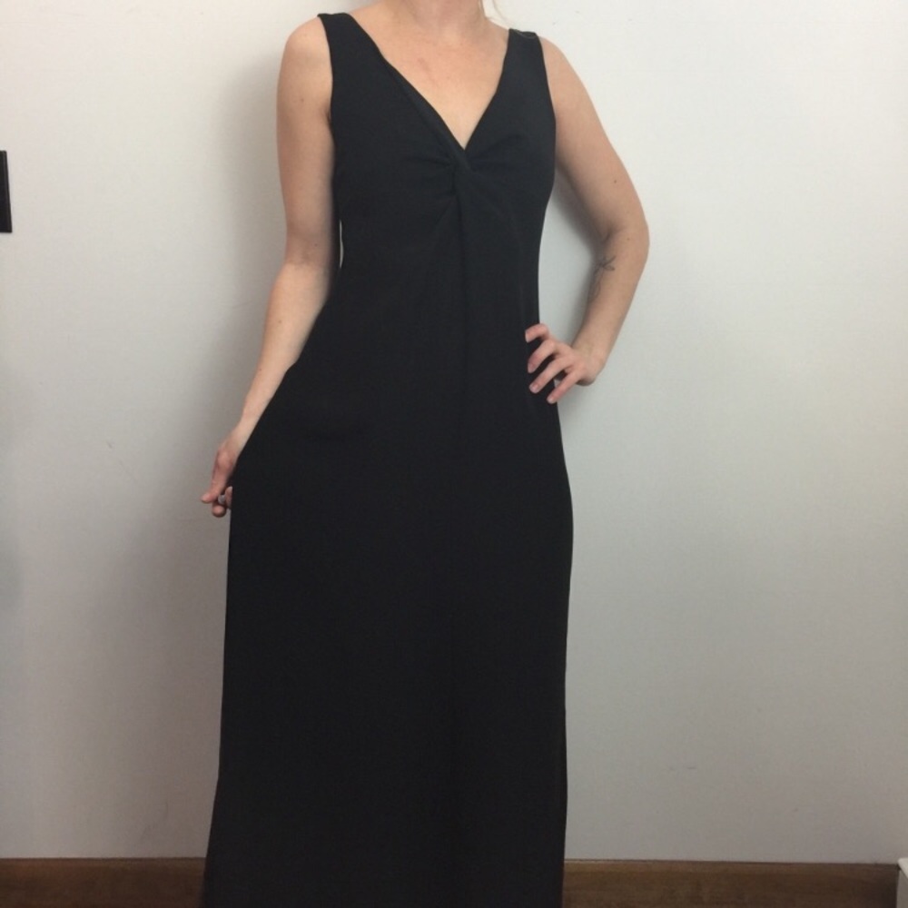 Armani Collezioni Black Knotted Evening Dress